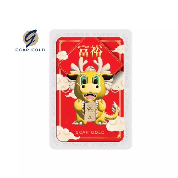 GCAP GOLD ทองคำแท่ง 1 กรัม ลาย มังกรทองนำโชค ทองคำ 96.50% จัดส่งฟรี