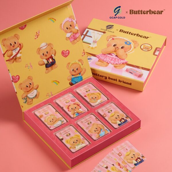 GCAP x ButterBear Box set Sweet Moment Collections ทองคำแท่ง 0.1 กรัม 6 ชิ้น 96.50% GCAP GOLD ทองแผ่น การ์ดทอง ทองแท้  จัดส่งฟรี‍ เริ่มจัดส่งวันที่ 6 เมษายน 2569