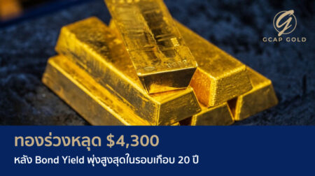 ทองร่วงหลุด $4,300 หลัง Bond Yield พุ่งสูงสุดในรอบเกือบ 20 ปี